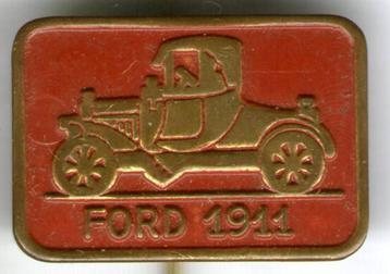 FORD 1911 rood op koper oldtimer auto speldje ( B_058 ) beschikbaar voor biedingen