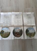 serie van 3 handbeschilderde borden  - Porselein, Verzenden