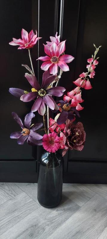 Silk-ka Zijde Bloemenboeket - Paars, Roze, Aubergine beschikbaar voor biedingen