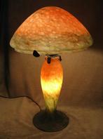 Vintage paté de verre paddenstoel mushroom lamp., Ophalen