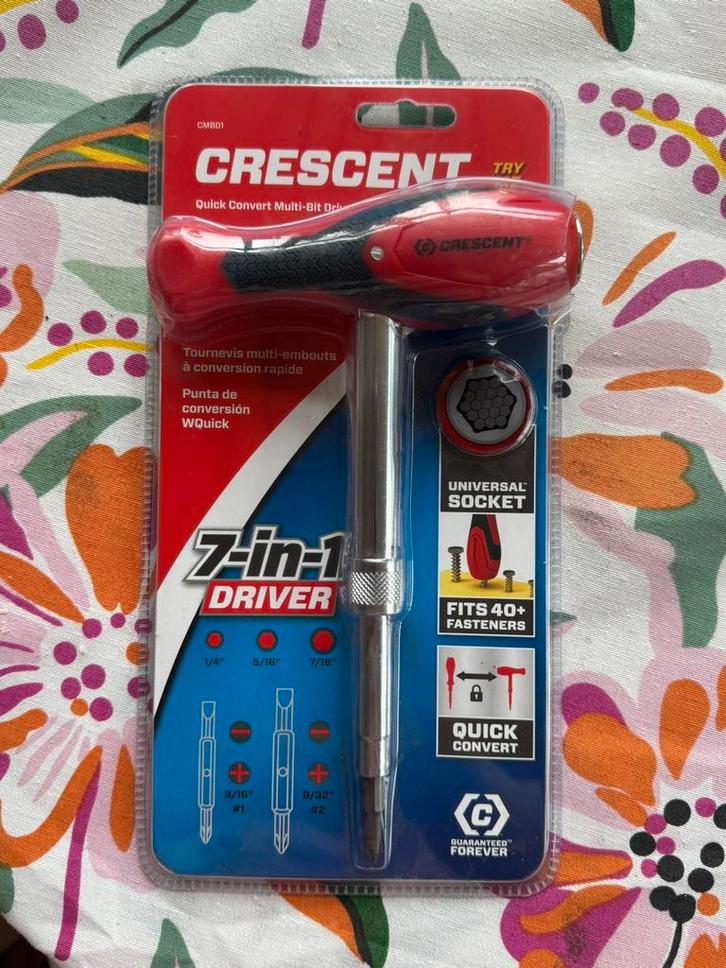 Crescent CMBD1 Quick Convert T-Handle Multi-Bit Driver, Doe-het-zelf en Verbouw, Gereedschap | Handgereedschap, Nieuw, Ophalen of Verzenden