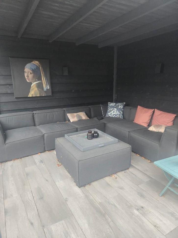 Loungeset, Tuin en Terras, Tuinsets en Loungesets, Zo goed als nieuw, Loungeset, Kunststof, 6 zitplaatsen, Bank, Hocker, Ophalen