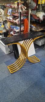 Aangeb. Nieuwe Industriële Sidetables met Marmerlook blad, Huis en Inrichting, Tafels | Sidetables, Ophalen, 100 tot 150 cm, Nieuw