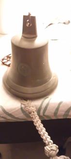Zware scheepsbel 20cm hoog diameter 17cm met origineel touw, Ophalen of Verzenden