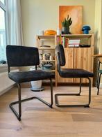 2 donkergroene buisframe stoelen, Huis en Inrichting, Stoelen, Ophalen, Gebruikt, Twee, Overige kleuren