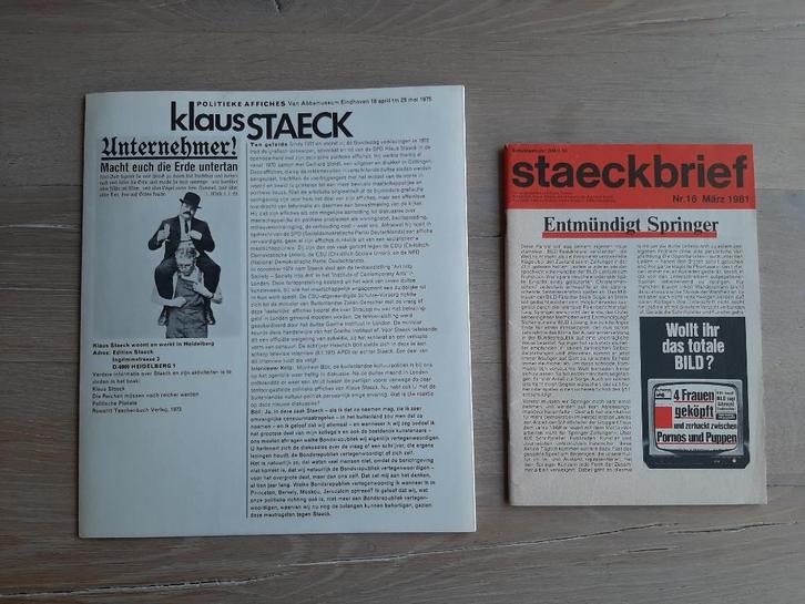 Klaus Staeck (Van Abbemuseum 1975) + Steackbrief maart 1981, Boeken, Kunst en Cultuur | Fotografie en Design, Zo goed als nieuw