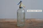 Vintage glazen Engelse oude spuitfles met logo afm. H 32 cm, Antiek en Kunst, Ophalen of Verzenden