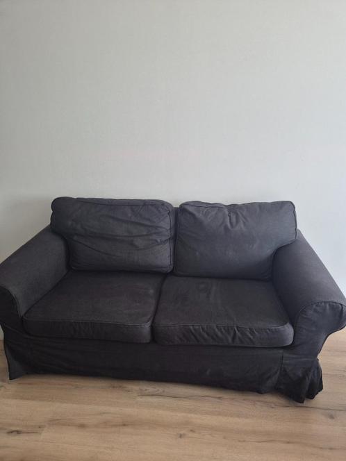 Ikea EKTORP bank 2-zits zwart, Huis en Inrichting, Banken | Bankstellen, Zo goed als nieuw, Rechte bank, Tweepersoons, 150 tot 200 cm
