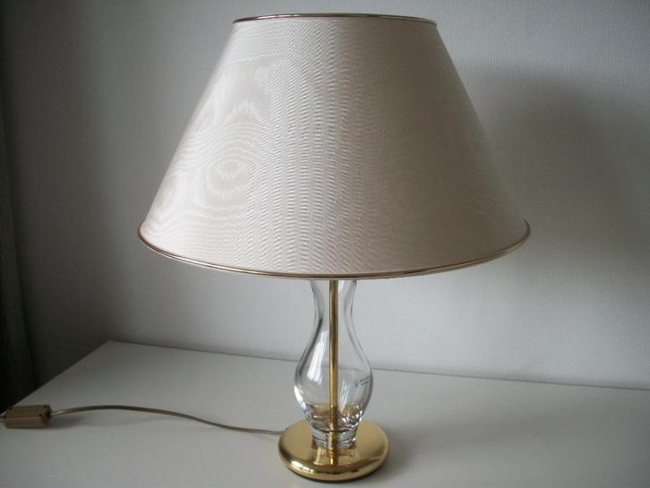 Tafellamp Kristal Messing en Creme Kap - Nachtmann - 49 cm, Huis en Inrichting, Lampen | Tafellampen, Zo goed als nieuw, Minder dan 50 cm