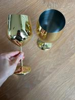 Oak & Steel Gouden Wijnglazen - Zo goed als nieuw!, Huis en Inrichting, Keuken | Servies, Glas of Glazen, Ophalen of Verzenden