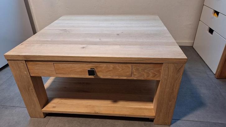 Massief Eiken Tafel 90x90 - Onbehandeld, Huis en Inrichting, Tafels | Salontafels, Nieuw, 50 tot 75 cm, 50 tot 100 cm, 50 tot 100 cm