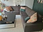 Montel hoekbank bruine stof 285x245 cm, Huis en Inrichting, Banken | Complete zithoeken, Ophalen, Gebruikt, Stof