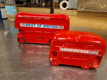 2 Rode Londen dubbel dekker Bus Spaarpotten beschikbaar voor biedingen