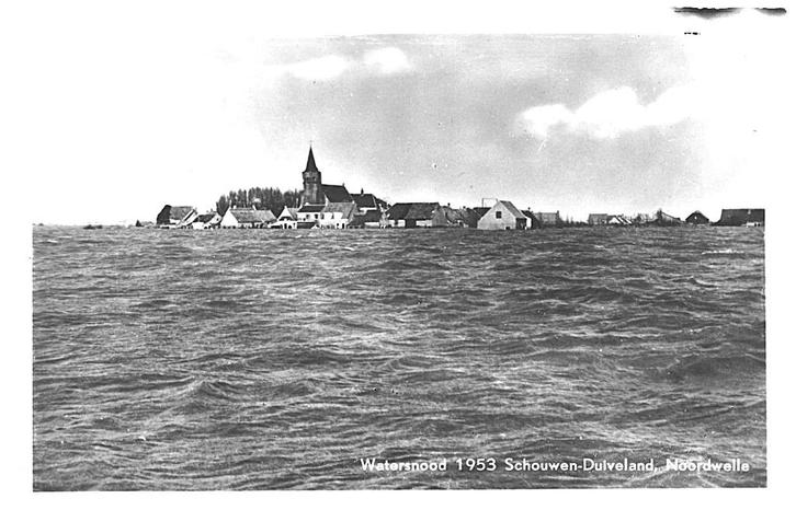 700100 Schouwen Duiveland Zeeland 1953 Watersnood Nette oude, Verzamelen, Ansichtkaarten | Nederland, Ongelopen, Zeeland, Ophalen of Verzenden