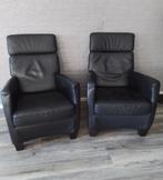 Set lederen fauteuils, Huis en Inrichting, Fauteuils, Ophalen, Zo goed als nieuw, 75 tot 100 cm, 50 tot 75 cm