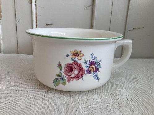 Brocante aardewerk po - nachtspiegel met bloempatroon, Huis en Inrichting, Woonaccessoires | Overige, Gebruikt, Ophalen of Verzenden