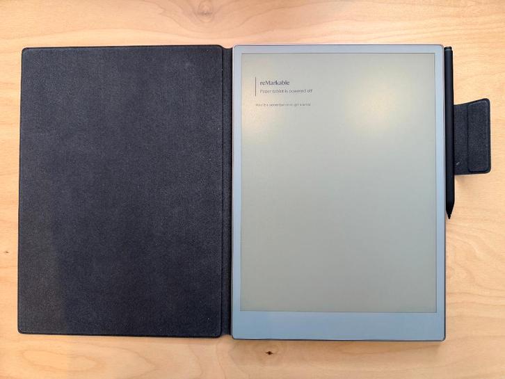 reMarkable Paper Pro, Marker Plus, Cover leer zwart (BTW), Computers en Software, Tekentablets, Zo goed als nieuw, Draadloos, Multi-touch