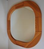 XXL vintage grenen spiegel houten hout topstaat ovaal 80cm, Ophalen, Gebruikt, 75 tot 100 cm, Minder dan 100 cm