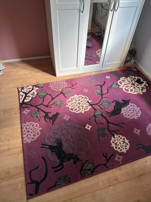 Kinder vloerkleed paars met paarden, Huis en Inrichting, Stoffering | Tapijten en Kleden, Gebruikt, 100 tot 150 cm, 200 cm of meer