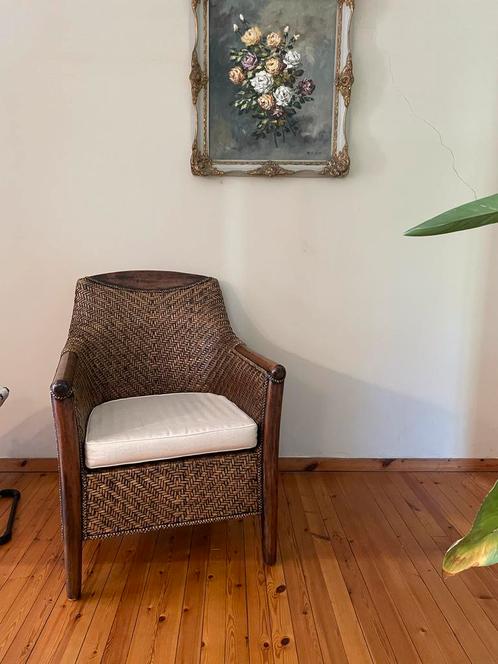 Rotan Art Deco Fauteuil, Huis en Inrichting, Fauteuils, Gebruikt, Riet of Rotan, 50 tot 75 cm, Minder dan 75 cm, Ophalen