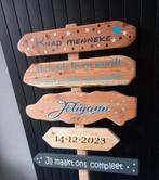 steigerhout sloophout geboorte bord borden jongens meisjes, Kinderen en Baby's, Kraamcadeaus en Geboorteborden, Ophalen of Verzenden