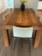 Eiken houten tafel, 2 x 1 meter, Ophalen, Gebruikt, 4 tot 6 stoelen