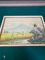 Prent, vintage, China, rijstvelden, sticker op achterkant W., Huis en Inrichting, Ophalen of Verzenden, 'T Olde Gre-j, Info@toldegrej.nl