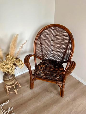 Vintage rotan fateuil / stoel beschikbaar voor biedingen