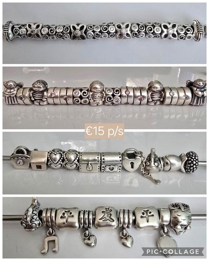 Schitterende originele zilveren Pandora bedels, Sieraden, Tassen en Uiterlijk, Bedels, Zo goed als nieuw, Pandora, Zilver, Ophalen of Verzenden