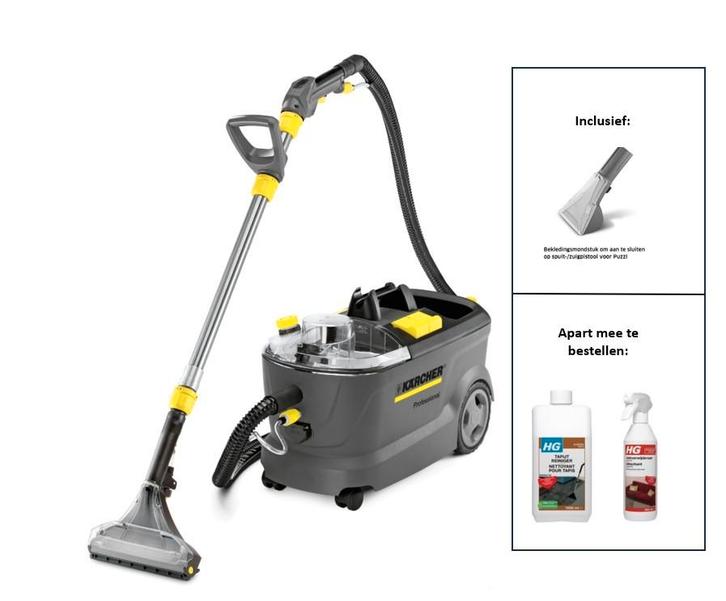 Te huur: Karcher Puzzi 10/1 tapijt / bekledingsreiniger, Auto diversen, Onderhoudsmiddelen, Ophalen of Verzenden