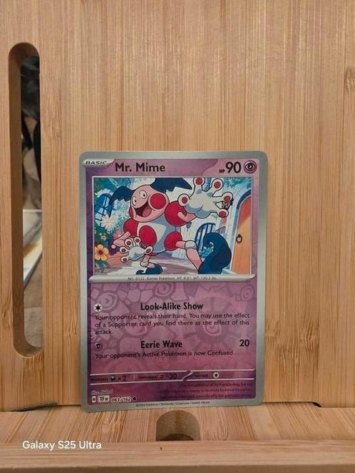 Mr. Mime Temporal Forces reverse holo 063/162, Hobby en Vrije tijd, Verzamelkaartspellen | Pokémon, Zo goed als nieuw, Losse kaart