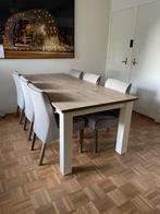 Eettafel met 6 stoelen, Huis en Inrichting, Tafels | Eettafels, Ophalen, 50 tot 100 cm, Zo goed als nieuw, Vijf personen of meer