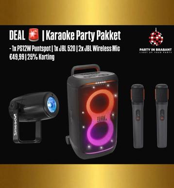 Karaoke DEAL - 25% Korting | Partybox, geluid en licht | PIB beschikbaar voor biedingen