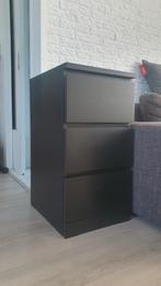 Malm ladekast 3 lades zwartbruin, Huis en Inrichting, Ophalen, 50 tot 100 cm, Zo goed als nieuw, 3 of 4 laden
