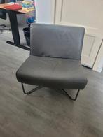 Leren Relaxstoel - Grijs - 1,5 zits, Ophalen, Minder dan 75 cm, Zo goed als nieuw, Metaal