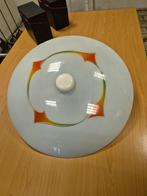 Plafondlamp met bloemmotief, Huis en Inrichting, Lampen | Plafondlampen, Ophalen of Verzenden, Gebruikt, Glas, Vintage