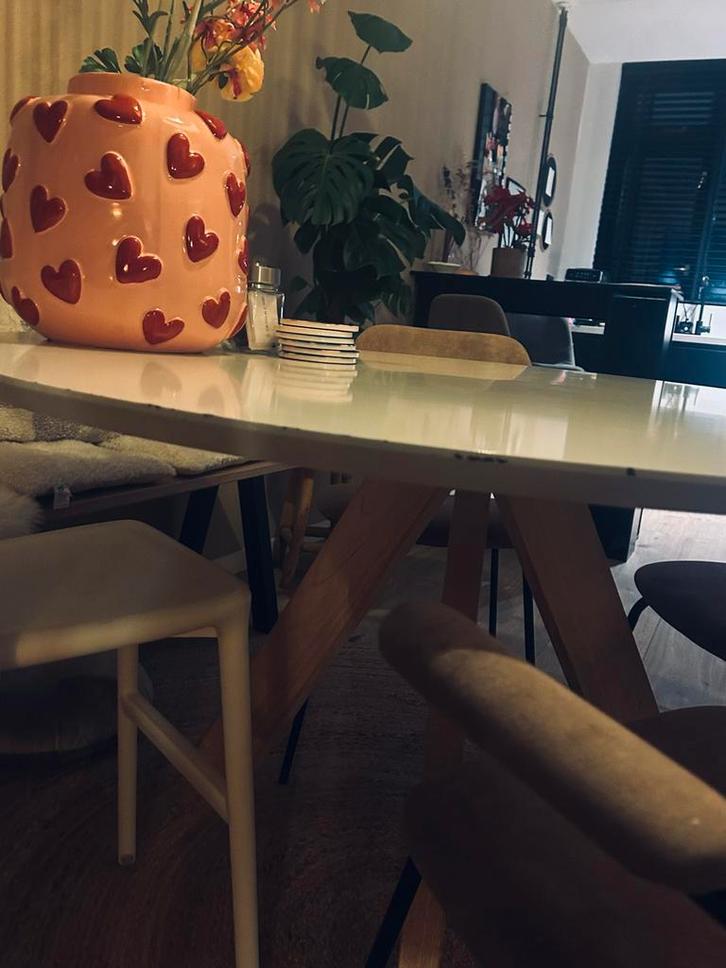 Eettafel 120x120 ZANDHOEK wit, Huis en Inrichting, Tafels | Eettafels, Gebruikt, 50 tot 100 cm, Rechthoekig, Ophalen