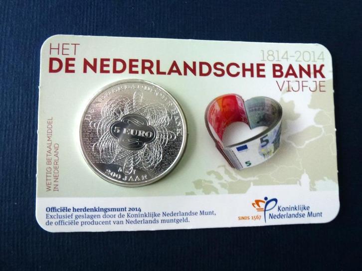 "De Nederlandsche Bank" Vijfje in Unc kwaliteit in Coincard, Postzegels en Munten, Munten | Nederland, Losse munt, Euro's, Koningin Beatrix