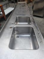 RVS Spoelblad met dubbele wasbak 400x70, Ophalen, Gebruikt