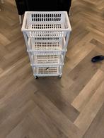 Keuken/badkamer Trolley 4 laagjes Wit, Huis en Inrichting, Kasten | Stellingkasten, Ophalen, Zo goed als nieuw
