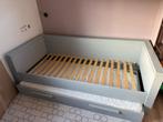 Houten bed 80x200 met lattenbodem en matraslade - Grijs, Ophalen, Gebruikt, Eenpersoons, 80 cm