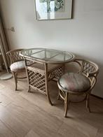 Manou / Rotan Tafel met Glazen Blad, Ophalen