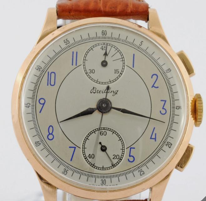 Horloge: Breitling Chronograaf 1947–18K Roségoud–Venus 170, Sieraden, Tassen en Uiterlijk, Horloges | Antiek, Polshorloge, Breitling
