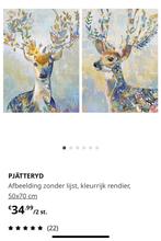 Set van 2 schilderijen hert Ikea, Ophalen of Verzenden, Zo goed als nieuw