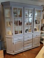 Oud Hollandse servieskast / buffetkast grijs, Ophalen, 200 cm of meer, Glas, 150 tot 200 cm