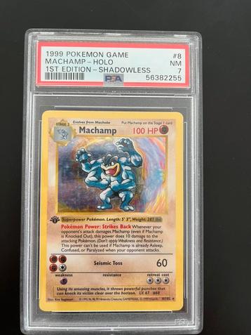 Machamp 1st edition - shadowless - PSA7 beschikbaar voor biedingen