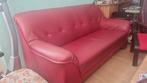 Bank Leer Rood, Huis en Inrichting, Banken | Sofa's en Chaises Longues, Ophalen, Gebruikt, Eenpersoons, Minder dan 150 cm