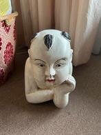 Chinees Jongen Hoofdkussen - Kunst Object, Antiek en Kunst, Kunst | Beelden en Houtsnijwerken, Ophalen of Verzenden