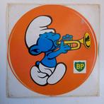 Leuke oude sticker.    Muziek Smurf., Verzamelen, Smurfen, Ophalen of Verzenden, Zo goed als nieuw