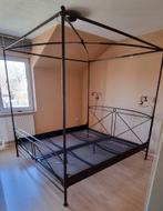 Gietijzeren Hemelbed – Tweepersoons met Auping spiraalbodems, Huis en Inrichting, Slaapkamer | Bedden, Ophalen, Gebruikt, Bruin